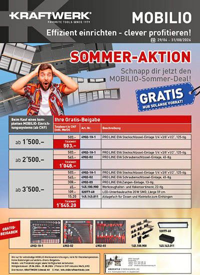Knechtle Eisenwaren AG - Sommer-Aktion - KRAFTWERK MOBILIO - Gültig bis 31. August 2026