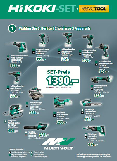 Knechtle Eisenwaren AG - HiKOKI Set-Aktion - Gültig bis 31. März 2027